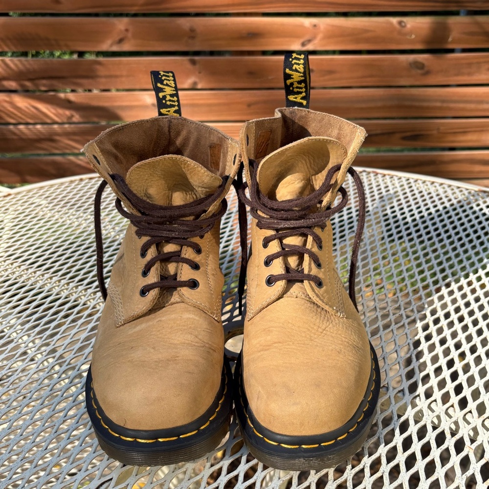 Dr. Martens Light Brown Suede Leather Boots